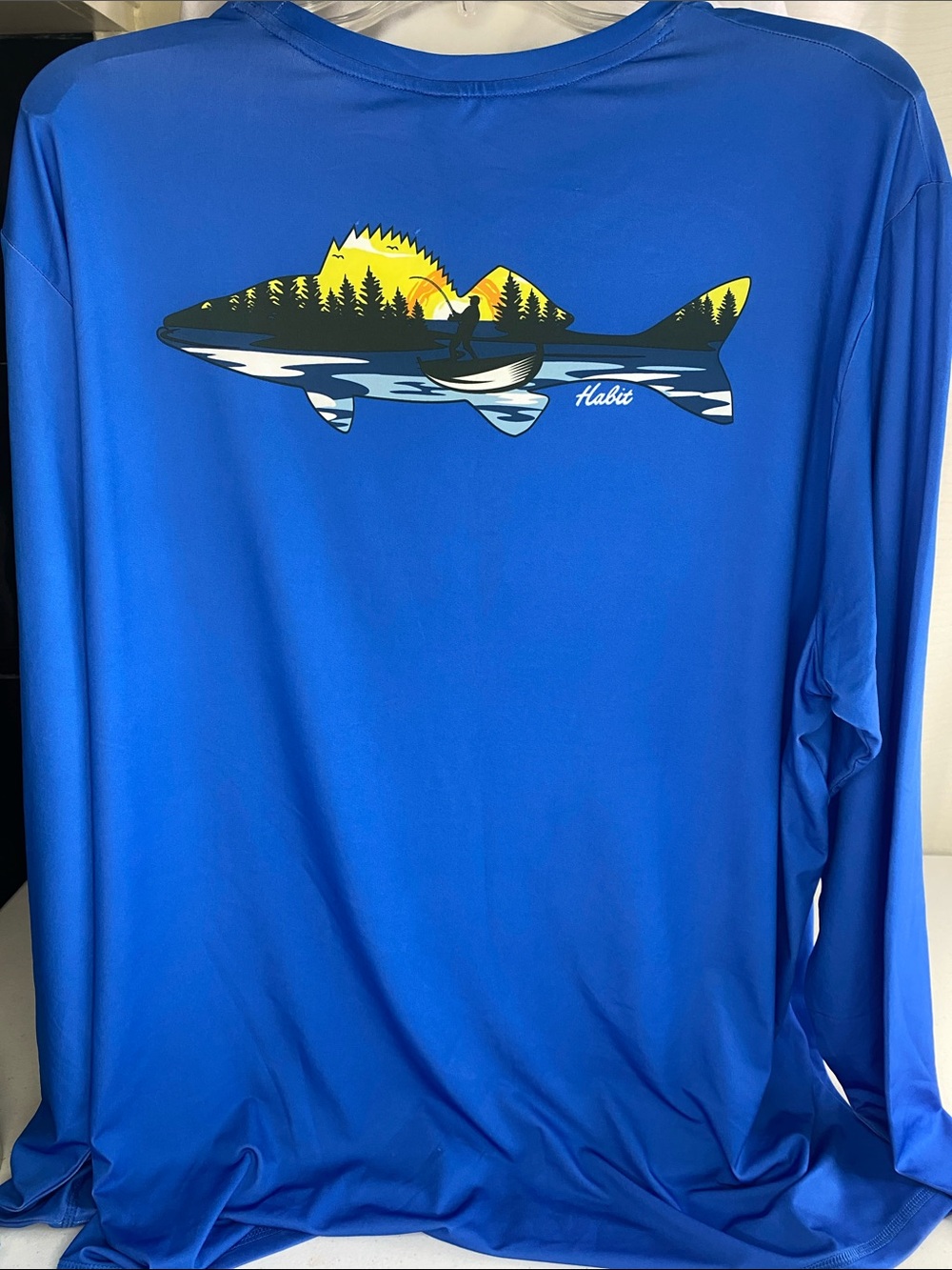 Habit Men’s Long Sleeve Blue Fishing Rash Guard